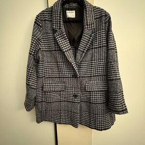 Old Navy Black and White Houndstooth Blazer